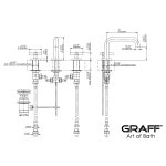 Graff Terra Bateria umywalkowa 3-otworowa z korkiem automatycznym Chrom E-6710-C17B