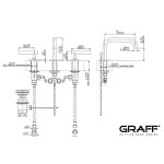 Graff Terra Bateria umywalkowa 3-otworowa z korkiem automatycznym Chrom E-6710-LM62B