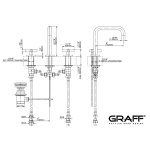 Graff Terra Bateria umywalkowa 3-otworowa z korkiem automatycznym Chrom E-6711-C17B