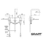 Graff Terra Bateria umywalkowa 3-otworowa z korkiem automatycznym Chrom E-6711-LM62B