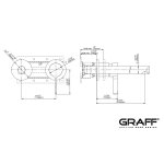 Graff Terra Bateria umywalkowa 2-otworowa podtynkowa 235 mm - element zewnętrzny Chrom E-6736-LM46W-T