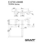 Graff Terra Bateria umywalkowa 3-otworowa podtynkowa 190 mm - element zewnętrzny Chrom E-6730-LM46B-T