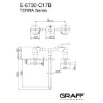 Graff Terra Bateria umywalkowa 3-otworowa podtynkowa 190 mm - element zewnętrzny Chrom E-6730-C17B-T