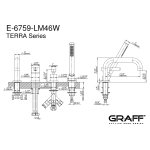 Graff Terra Bateria wannowa 4-otworowa z zestawem prysznicowym Chrom E-6759-LM46W