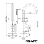 Graff Terra Bateria wannowo-natryskowa wolnostojąca z zestawem prysznicowym Chrom E-1752-LM46N-T