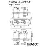Graff Topaz Bateria prysznicowa termostatyczna 2-uchwytowa podtynkowa - element zewnętrzny Chrom E-8086H-LM14E0-T