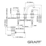 Graff Topaz Bateria umywalkowa 3-otworowa z korkiem Chrom E-1900-LM14