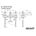Graff Topaz Bateria umywalkowa 3-otworowa Chrom E-1910-C16L