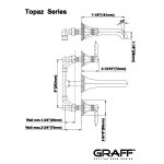 Graff Topaz Bateria umywalkowa 3-otworowa podtynkowa - element podtynkowy Chrom E-1930-LM14