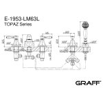 Graff Topaz Bateria wannowa 5-otworowa z zestawem prysznicowym Chrom E-1953-LM63L