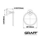 Graff Topaz Okrągły wieszak na ręcznik ścienny Chrom E-9067