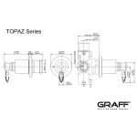 Graff Topaz Zestaw natryskowy podtynkowy z deszczownicą Ø 205 mm z zestawem prysznicowym - element zewnętrzny Chrom TOP01