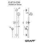 Graff Vignola Bateria natryskowa z zestawem prysznicowym, z termostatem i deszczownicą Ø 228 mm Chrom VIG03