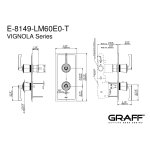 Graff Vignola Bateria natryskowa podtynkowa - element zewnętrzny Chrom E-8149-LM60E0-T