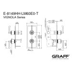 Graff Vignola Bateria natryskowa podtynkowa - element zewnętrzny Chrom E-8149HH-LM60E0-T