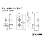 Graff Vignola Bateria natryskowa podtynkowa - element zewnętrzny Chrom E-8149HH-C20E0-T