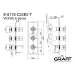 Graff Vignola Bateria natryskowa podtynkowa - element zewnętrzny Chrom E-8178-C20E0-T