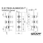 Graff Vignola Bateria natryskowa podtynkowa - element zewnętrzny Chrom E-8178HH-ALM60C20-T