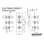 Graff Vignola Bateria natryskowa podtynkowa - element zewnętrzny Chrom E-8178HH-C20E0-T