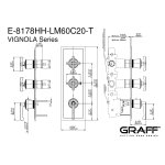 Graff Vignola Bateria natryskowa podtynkowa - element zewnętrzny Chrom E-8178HH-LM60C20-T