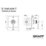 Graff Vignola Bateria natryskowa podtynkowa jednouchwytowa - element zewnętrzny Chrom E-7045-LM60N-T