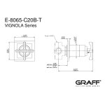 Graff Vignola Bateria natryskowa podtynkowa jednouchwytowa - element zewnętrzny Chrom E-8065-C20B-T