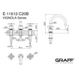 Graff Vignola Bateria umywalkowa 3-otworowa Chrom E-11612-R3-C20B