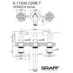 Graff Vignola Bateria umywalkowa podtynkowa 191 mm - element zewnętrzny Chrom E-11630-R3-C20B-T