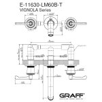 Graff Vignola Bateria umywalkowa podtynkowa 191 mm - element zewnętrzny Chrom E-11630-R4-LM60B-T