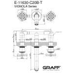 Graff Vignola Bateria umywalkowa podtynkowa 191 mm - element zewnętrzny Chrom E-11630-R4-C20B-T