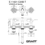 Graff Vignola Bateria umywalkowa podtynkowa 235 mm - element zewnętrzny Chrom E-11631-R4-C20B-T