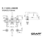 Graff Vignola Bateria wannowa 3-otworowa Chrom E-11650-R3-LM60B