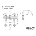 Graff Vignola Bateria wannowa 3-otworowa Chrom E-11650-R3-C20B