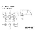 Graff Vignola Bateria wannowa 3-otworowa Chrom E-11650-R4-LM60B