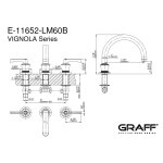 Graff Vignola Bateria wannowa 3-otworowa Chrom E-11652-R3-LM60B