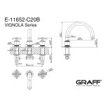 Graff Vignola Bateria wannowa 3-otworowa Chrom E-11652-R4-C20B