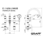 Graff Vignola Bateria wannowa nablatowa z zestawem prysznicowym Chrom E-11658-R3-LM60B