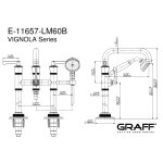 Graff Vignola Bateria wannowa wolnostojąca z zestawem prysznicowym Chrom E-11657-R3-LM60B