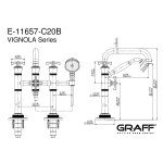 Graff Vignola Bateria wannowa wolnostojąca z zestawem prysznicowym Chrom E-11657-R3-C20B