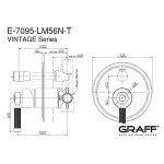 Graff Vintage Bateria natryskowa z zestawem prysznicowym i deszczownicą Ø 228 mm Chrom VIN01