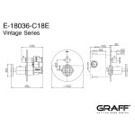 Graff Vintage Bateria natryskowa z zestawem prysznicowym i deszczownicą Ø 228 mm Chrom VIN02