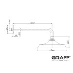 Graff Vintage Bateria natryskowa z zestawem prysznicowym na drążku z termostatem i deszczownicą Ø 228 mm Chrom VIN04