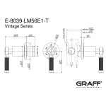 Graff Vintage Bateria natryskowa podtynkowa 3-drożna - element zewnętrzny Chrom E-8039-LM56E1-T