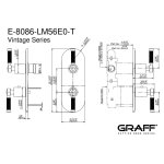 Graff Vintage Bateria natryskowa podtynkowa 2-uchwytowa - element zewnętrzny Chrom E-8086-LM56E0-T