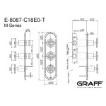 Graff Vintage Bateria natryskowa podtynkowa 3-uchwytowa - element zewnętrzny Chrom E-8087-C18E0-T