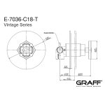 Graff Vintage Bateria natryskowa podtynkowy PROGRESSIVE - element zewnętrzny Chrom E-7036-C18-T