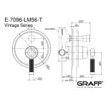 Graff Vintage Bateria natryskowa podtynkowa 2-drożna PROGRESSIVE - element zewnętrzny  Chrom E-7096-LM56-T