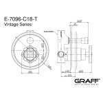 Graff Vintage Bateria natryskowa podtynkowa 2-drożna PROGRESSIVE - element zewnętrzny  Chrom E-7096-C18-T