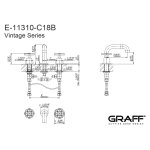 Graff Vintage Bateria umywalkowa 3-otworowa Chrom E-11310-C18B