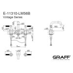 Graff Vintage Bateria umywalkowa 3-otworowa Chrom E-11310-LM56B